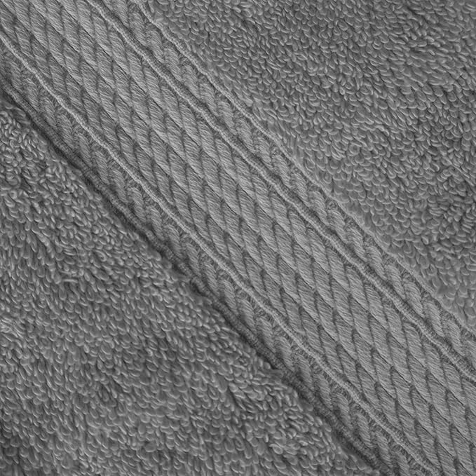 SUPERIOR Egyptian Cotton Pile Bath Towel Set of 4, Ultra Soft Luxury Towels, Thick Plush Essentials, Absorbent Heavyweight, Guest Bath, Hotel, Spa, Home Bathroom, Shower Basics, Charcoal