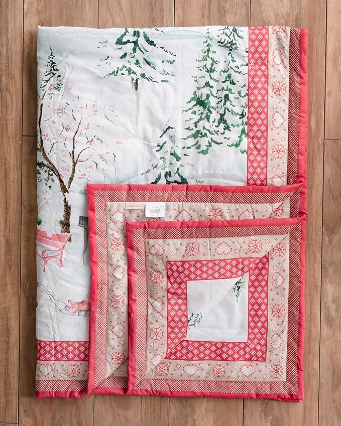 Maison d' Hermine Throw Blanket for Couch Lightweight Soft Warm Breathable Cotton Throw Blankets for Bed Girls Boys Women Men Gifts Sofa Travel Living Room Chair Bedding (50"x60", Rural Christmas)