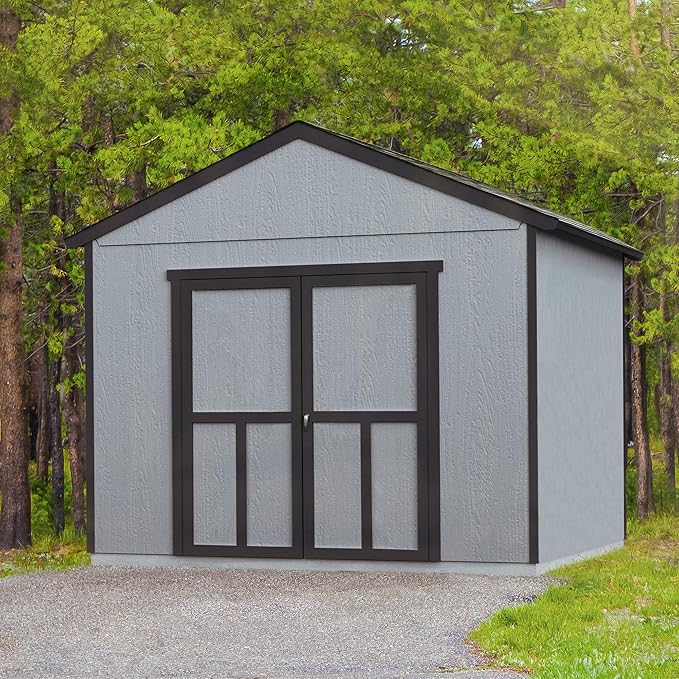Handy Home Products Astoria 12x12 Do-It-Yourself Wooden Storage Shed with Floor Kit- Does not Include Paint or Roofing Shingles