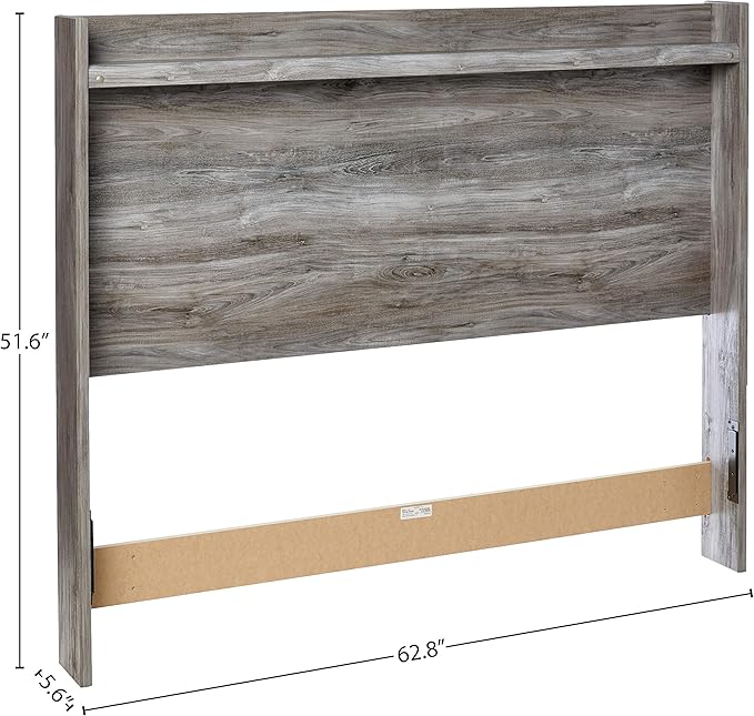 Signature Design by Ashley Baystorm Rustic Coastal LED Panel Headboard ONLY, Queen, Smoky Gray