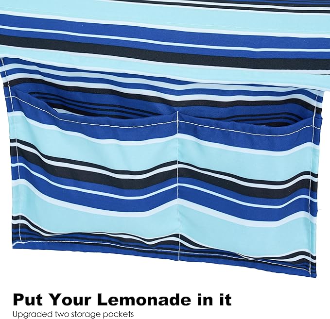 2 Person 12FT Hammocks for Outside, Double Quilted Fabric Outdoor Hammock with Spreader Bar, Large Removable Pillow, Storage Pockets, Carabiners, Max 475 lbs Capacity (Catalina Beach)