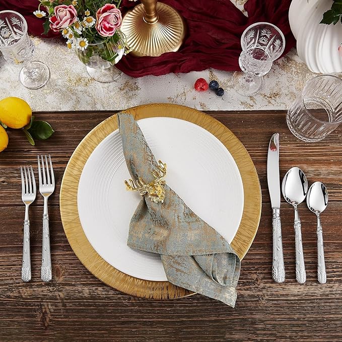 KEAWELL Premium Versailles Silverware Set, 20-Piece Flatware for 4, 18/10 Stainless Steel, Heavy-Duty, Mirror Polished, Royal Engraved Handle, For Formal Dining, Dishwasher Safe (20, Silver)