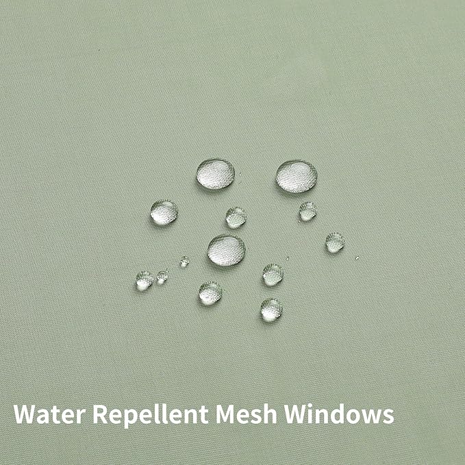 Colorful Star No Hook Shower Curtain with Snap in Fabric Liner, Waffle Weave Heavy Duty Thick Shower Curtains with Mesh Top Window, Hotel Style Waterproof Bathroom Curtain Set, 72'' x 75'', Sage Green