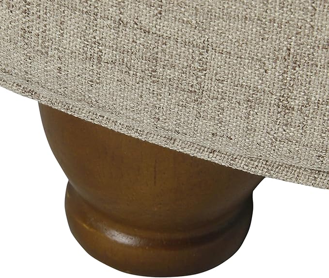 Homepop Home Decor Button Tufted Woven Round Storage Ottoman Large