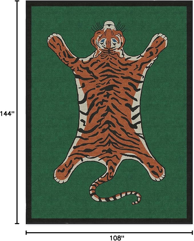 RUGGABLE x Jonathan Adler Machine Washable Modern Area Rug – Tiger Emerald 9x12, Stain-Resistant, Non-Slip – Large Rugs for Living Room, Bedroom, Hallway, Entryway & Office–with Cushioned Pad