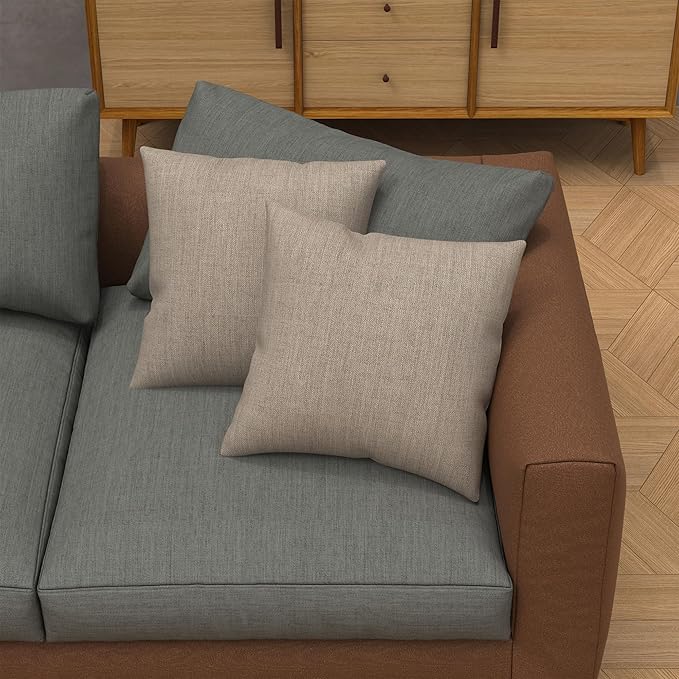 Covers & All Sunbrella Outdoor Throw Pillows, Pack of 2 Water Resistant & UV Fade Resistant Premium Square Throw Pillows (Inserts with Covers) for Indoor & Outdoor Use,18" x 18" Cast Ash