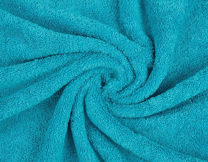 American Soft Linen Premium 3 Piece Towel Set, 1 Bath Towel 1 Hand Towel 1 Washcloth, 600 GSM 100% Cotton Turkish Towels for Bathroom, Aqua Blue Towel Set