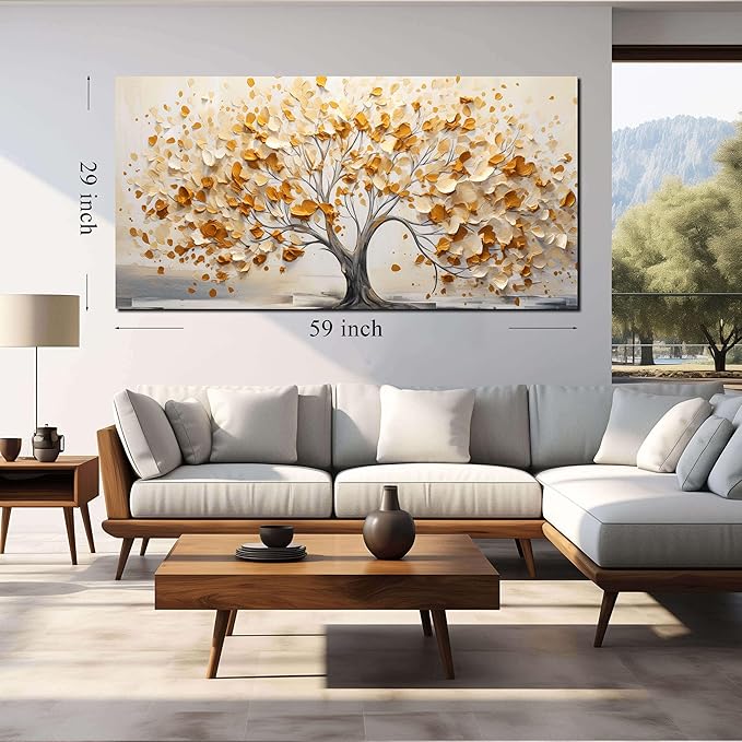 Decorative Painting Tree of Life Canvas Wall Art Pictures for Living Room Bedroom Canvas Wall Decor Large Artwork Canvas Wall Decor Ready to Hang Artwork Print with Frame Modern Wall Art Size 30x60