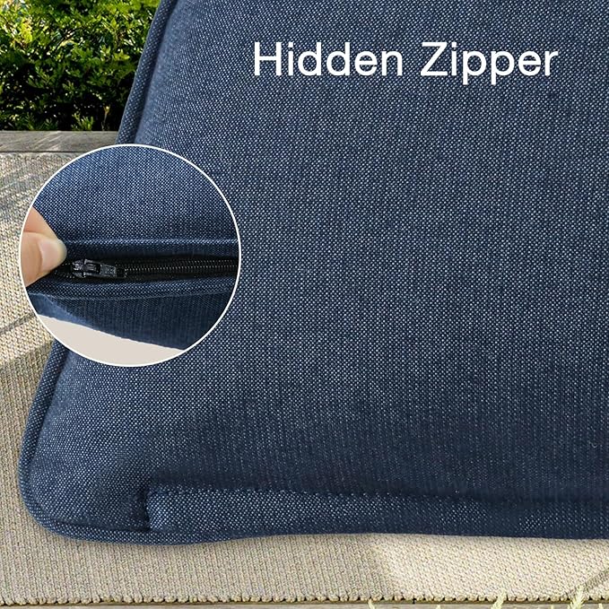 Outdoor Sunbrella Decorative Throw Pillow Covers Only, Pack of 4, 17"x17" & 20"x12" Water Repellent Replacement Lumbar Pillow Case for Patio, Couch, Sofa and Patio Furniture, Specrtum Indigo