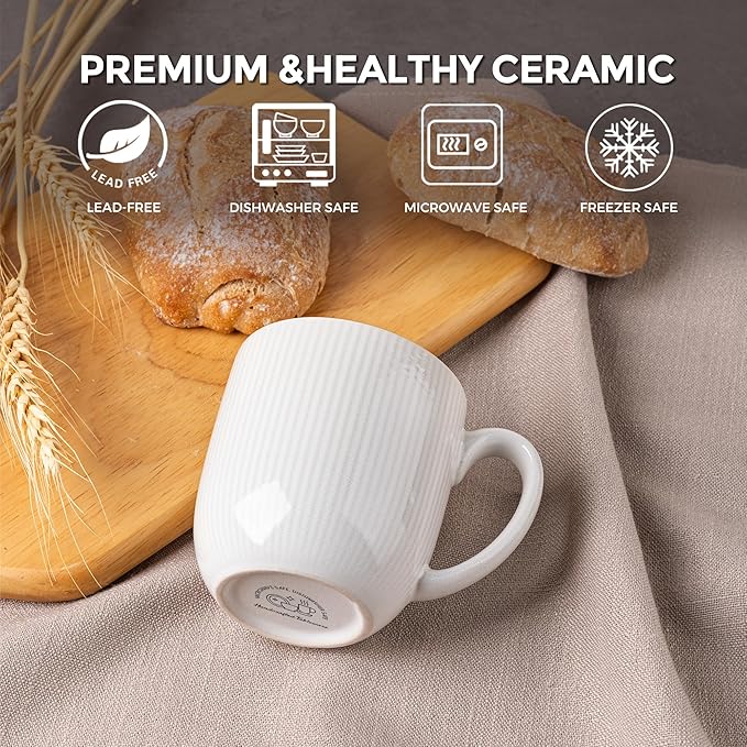 GBHOME Ceramic Coffee Mugs Set of 6, 12oz Handmade Ceramic Coffee Mugs Set with Gradient color for Latte/Tea/Beer/Hot Cocoa, Dishwasher & Microwave Safe