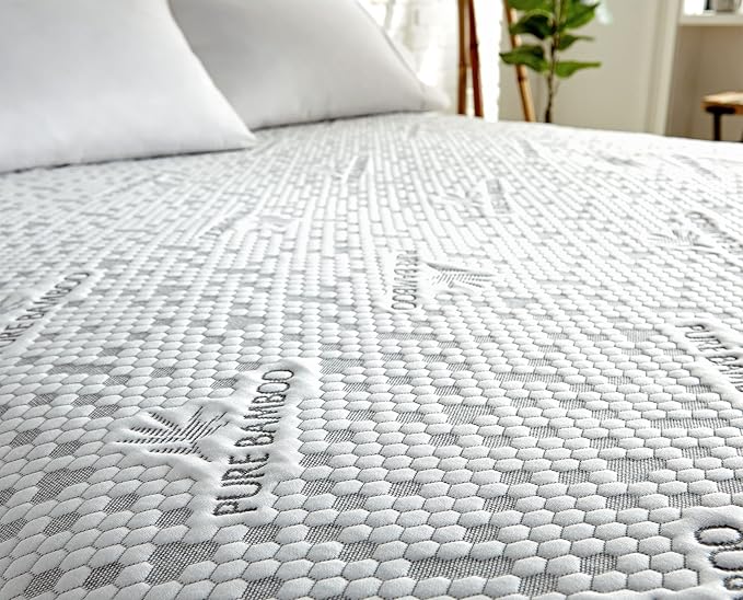 California King Mattress Protector by PURE BAMBOO, Waterproof, Charcoal Fiber- Viscose Derived from Bamboo Charcoal Fiber, Mattress Cover Protects Against Moisture, Spills, Stains (California King)