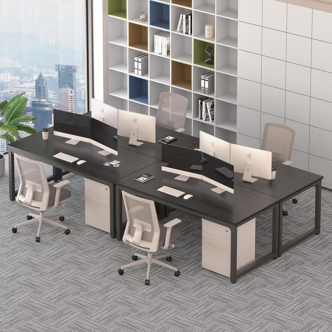 NSdirect 70" Computer Desk,Large Home Office Desk Wide Workstation 1 inch Thicker Tabletop for Writing,Games and Home Work PC Desk Modern Finish Wood Board and Sturdy Steel Legs, Black