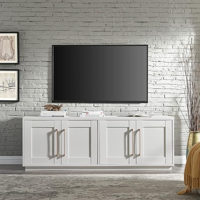Henn&Hart Tillman Rectangular TV Stand for TV's up to 80" in, 68" Wide, White