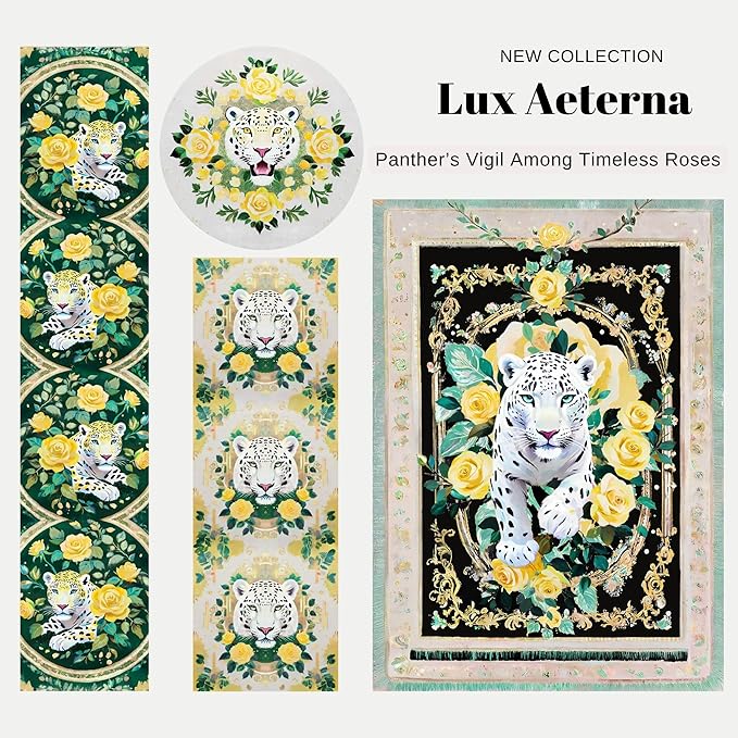 Living Room Rug 5x7 Rug Machine Washable Retro Lavish Leopard Area Rug Non Slip Floral Animal Vintage Low Pile Large Rugs for Living Room, Bedroom, Farmhouse, Dining Room, Kids Playroom