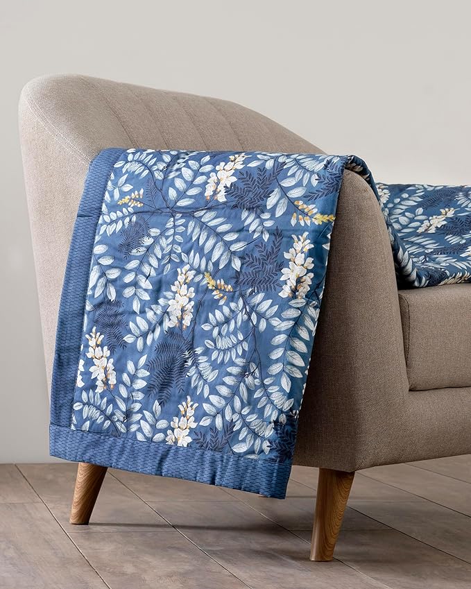 Maison d' Hermine Throw Blanket for Couch Lightweight Soft Warm Breathable Cotton Throw Blankets for Bed Girls Boys Women Men Gifts Sofa Travel Living Room Chair Bedding (60"x80", Feuillage)