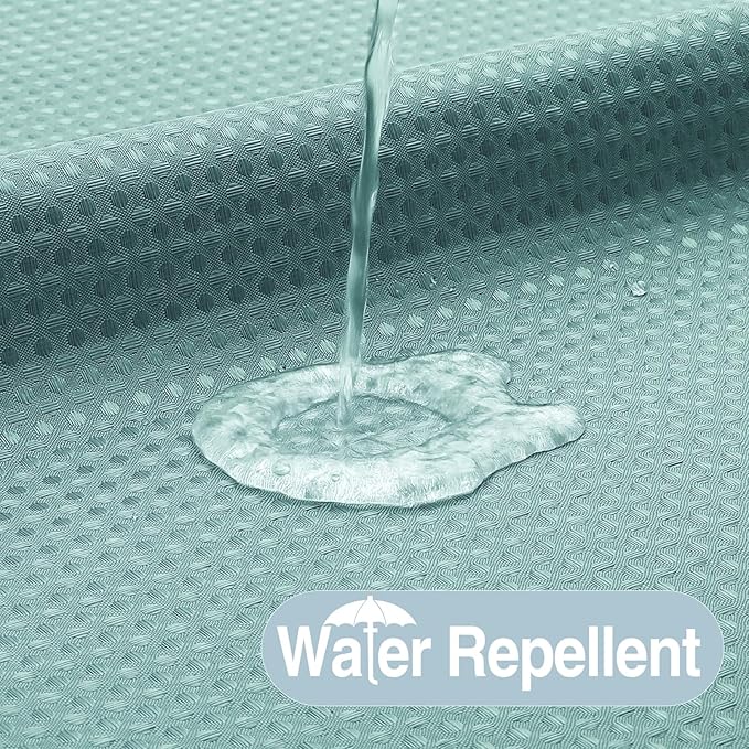 Colorful Star No Hook Shower Curtain with Snap in Fabric Liner, Waffle Weave Heavy Duty Thick Shower Curtains with Mesh Top Window, Hotel Style Waterproof Bathroom Curtain Set, 72 x 75 Inch, Teal