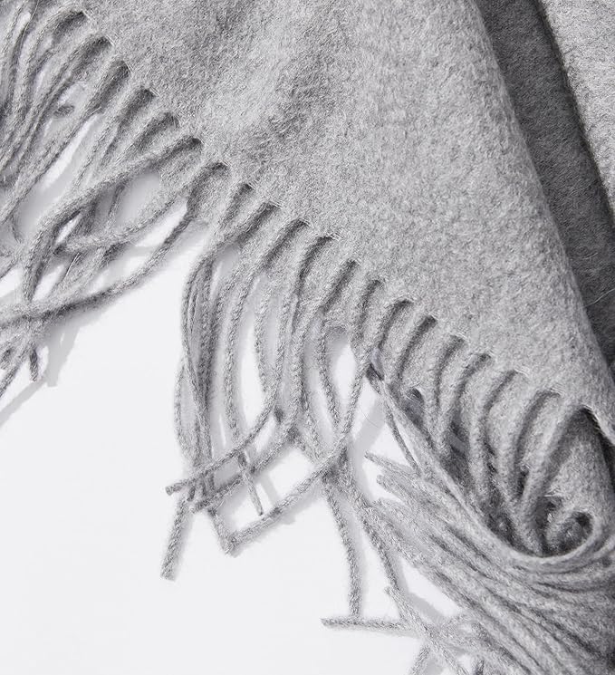 State Cashmere Home Throw Blanket with Decorative Fringe 100% Pure Cashmere Ultra Soft Accent Blanket for Couch, Sofa & Bed (Pale Charcoal, 60"x50")