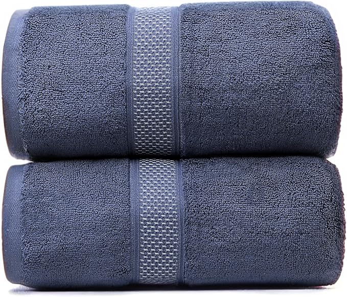 Super Absorbent Quick Drying | Hotel Grade Extra Large Bath Towels, 2-Piece Set, Bathroom Luxury Soft Towels-650GSM Cotton Luxury Beach Bath Towel 80x160cm (31.5x63 inches) (Dark Grey)