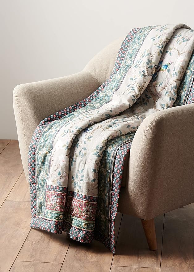 Maison d' Hermine Throw Blanket for Couch Lightweight Soft Warm Breathable Cotton Throw Blankets for Bed Girls Boys Women Men Gifts Sofa Travel Living Room Chair Bedding (50"x60", Osaka)