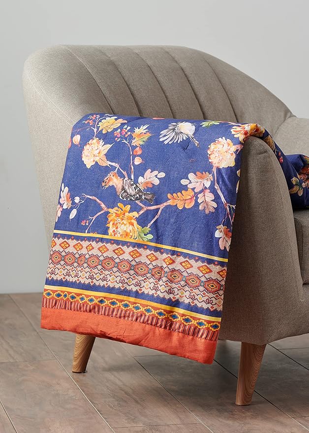 Maison d' Hermine Throw Blanket for Couch Lightweight Soft Warm Breathable Cotton Throw Blankets for Bed Girls Boys Women Men Gifts Sofa Travel Living Room Chair Bedding (50"x60", Kelim)