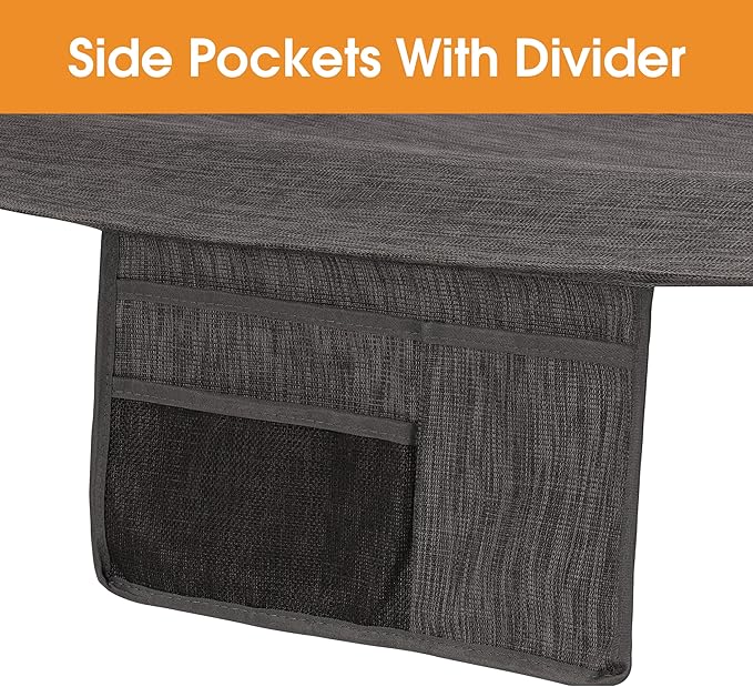 Lazy Daze Hammocks 11 FT Double Outside Hammock Quick Dry Olefin Fabric Hammock with Spreader Bar & Side Pocket for Outdoor Poolside Backyard 450 lbs Capacity, Black