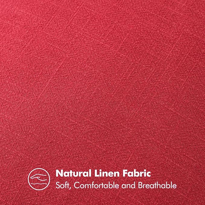 MIULEE Decorative Linen Lumbar Pillow Covers 12x20 Inch Red Boho Farmhouse Neutral Couch Throw Pillows for Bed Pack of 2 Accent Modern Pillowcase Sofa Livingroom Home Decor