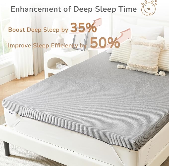 4 Inch Memory Foam Mattress Topper, King Mattress Topper, Non-Slip Design with Removable & Washable Cover, Bed Topper for Pressure Relief Back Pain