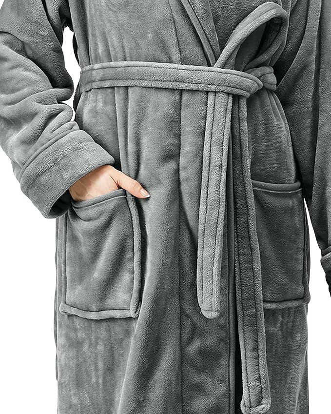 NY Threads Premium Womens Robe, Plush Fleece Long Bath Robe for Women, Fluffy Soft Women's Bathrobe