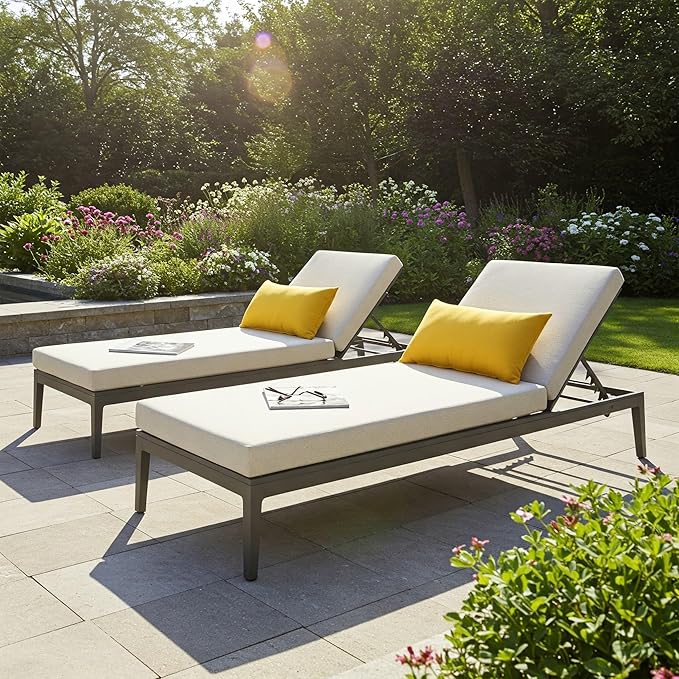 RSH DECOR: Sunbrella Square Throw Pillows Set of 2 | 24" x 24" | Water and Fade-Resistant Performance Fabric | Outdoor Pillow Covers with Down-Alternative Inserts | Canvas Sunflower Yellow