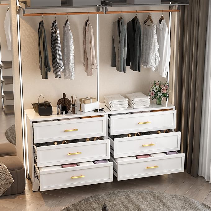 Metal Dresser for Bedroom 3 Drawers Dresser Metal Storage Organizer,34.25" H Black Drawer Chest, Closet Organizers for Living Room, Hallway, Closet