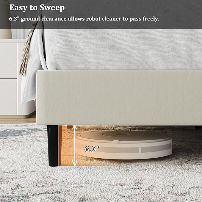 Twin Size Bed Frame, Platform Bed Frame with Velvet Upholstered Headboard, Twin Upholstered Mattress Foundation with Strong Wooden Slats, No Box Spring Needed, Noise Free, Easy Assembly