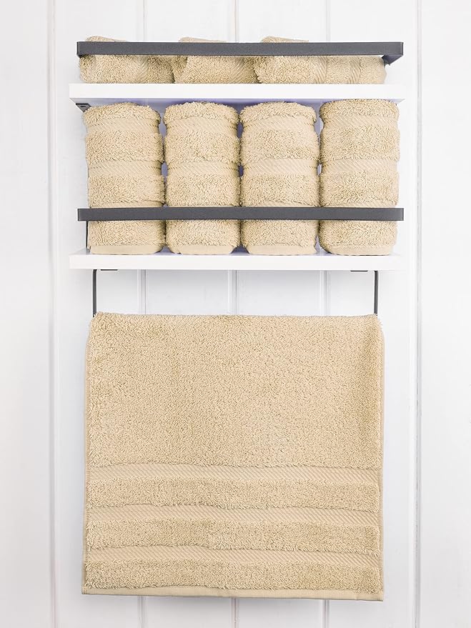 American Soft Linen Luxury Hand Towels for Bathroom, 600 GSM 100% Cotton Turkish 4 Piece Hand Towel Set, 600 GSM Hand Face Towels for Kitchen, Beige Hand Towels