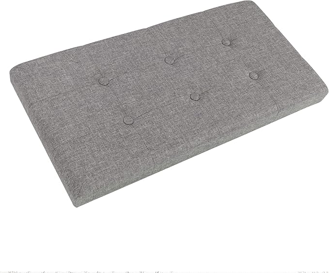 Storage Ottoman - 30-Inch Folding Tufted Footrest, Linen Chest, or Bench with Removable Bin for Living Room, Bedroom, or Dorm by Lavish Home (Gray)