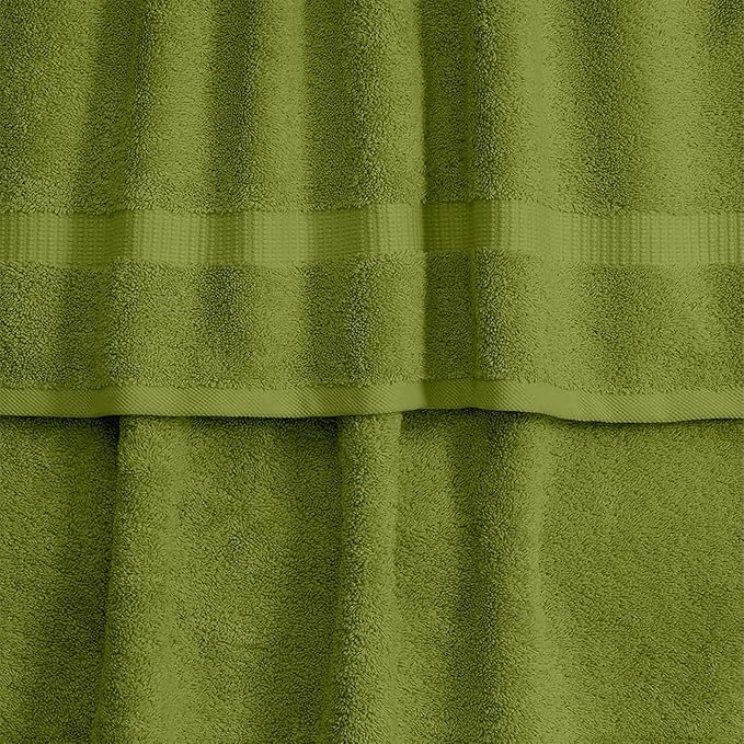 SALBAKOS 100% Turkish Cotton Washcloth Set of 12 13x13 inch | Heirloom Quality | Hotel & Spa Collection | Ultra Soft, Super Absorbent, Washcloth Towels | Made in Turkey (Green, 12 Washcloths)