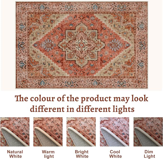 angsoo Vintage 2x3 Washable Rug for Entryway, Non Slip Small Indoor Front Door Rug, Print Distressed Door Mat Carpet, Soft Low Pile Rugs for Entrance Kitchen Bedroom Bathroom