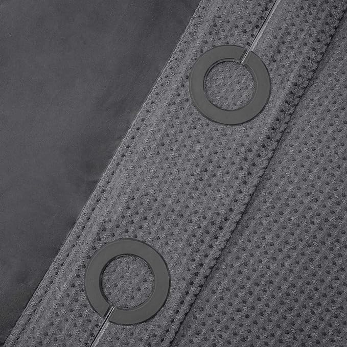 River Dream Heavyweight No Hooks Required Dotted Waffle Weave Shower Curtain with Snap in Liner -Stall 54W x 80H,Hotel Grade,Spa Like Bath Curtain,Gray