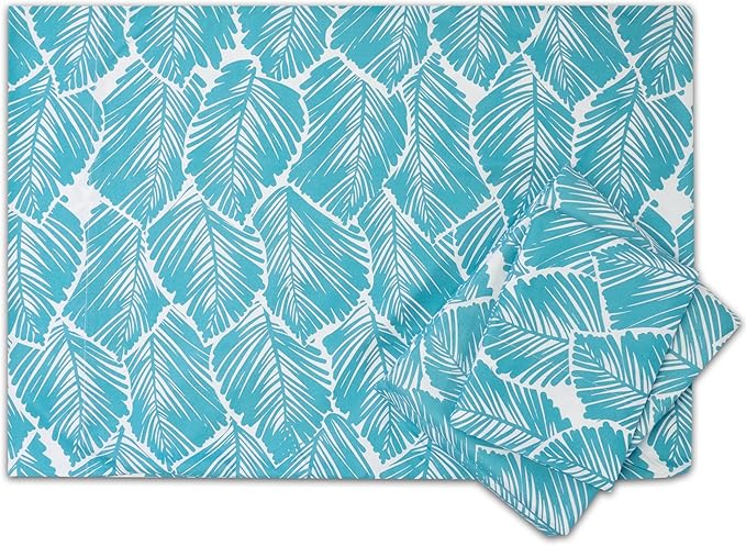 1500 Supreme Collection Extra Soft Tropical Leaf Teal Pattern Sheet Set, Twin- Luxury Bed Sheets Set with Deep Pocket Wrinkle Free Bedding, Trending Printed Pattern, Twin