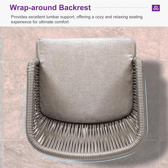 PURPLE LEAF 9 Pieces Outdoor Dining Set Patio Table and Chairs Set Aluminum Rattan Wicker Patio Furniture Set for Lawn Backyard Deck Champagne