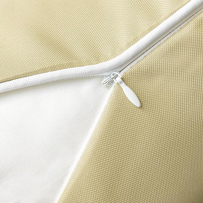 Phantoscope Pack of 2 Outdoor Waterproof Solid Throw Decorative Pillow Cover Decorative Square Outdoor Pillows Cushion Case Patio Pillows for Couch Tent Sunbrella (20''x20'', Beige)