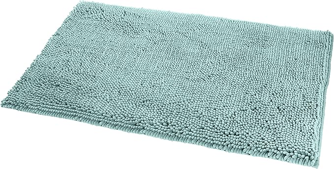 Amazon Basics Bathroom Rugs, Extra Soft Absorbent Shag Bath Rugs, Non-Slip, Quick Drying, Machine Washable, Plush Comfort for Bathroom Floor, Tub and Shower, 21" x 34", Seafoam Green