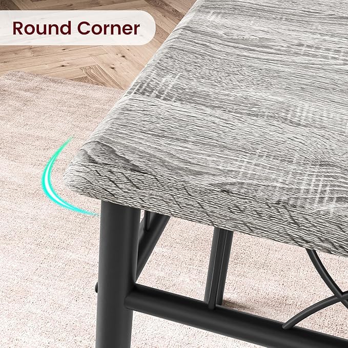 Dining Table Set for 4, Compact Kitchen Table with 4 Upholstered Chairs, 5-Piece Kitchen Table Set for Small Space, Dining Room, Apartment, Retro Gary