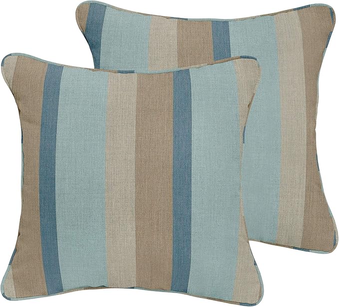 Sorra Home Sunbrella Indoor/Outdoor XL Corded Pillows, 24" x 24", Gateway Mist