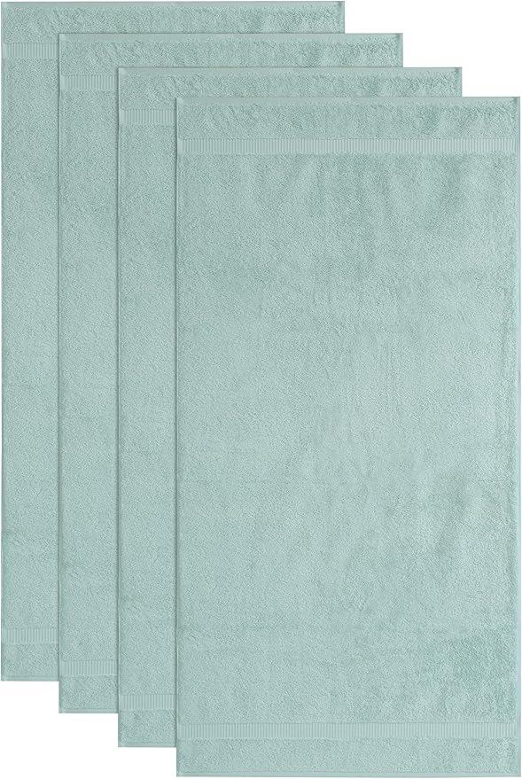 SALBAKOS 100% Turkish Cotton Bath Towel Set of 4 27x54 inch | Heirloom Quality | Hotel & Spa Collection | Soft, Absorbent, Long Lasting Bath Towels | Made in Turkey (Seafoam Green, 4 Bath Towels)