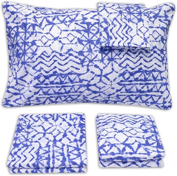 1500 Supreme Collection Extra Soft McKenzie Artful Balanced Light Blue Intricate Pattern Sheet Set, Queen - Luxury Bed Sheets Set with Deep Pocket Wrinkle Free Bedding, Queen