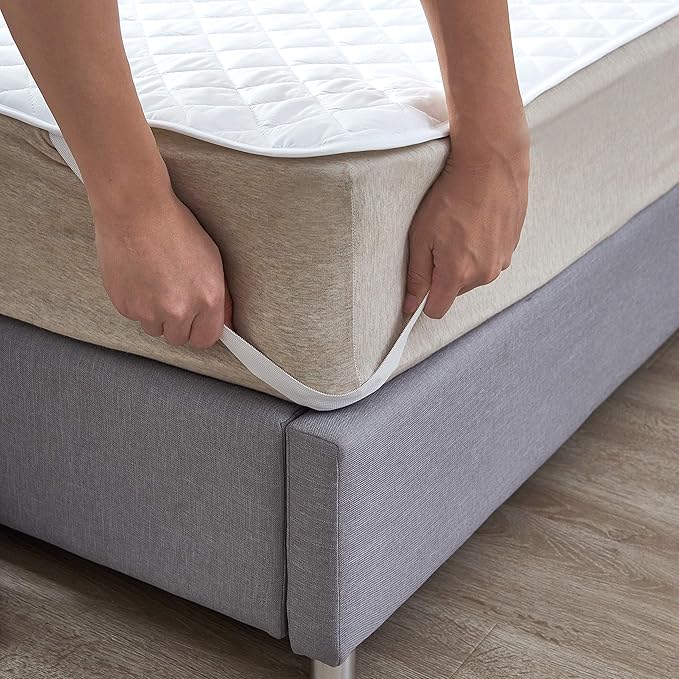 Elif California (Cali) Mattress Protector, Waterproof, Quilted Cover Pad with Elastic Band Straps for Kids, Soft&Comfortable, Breathable, Vinyl Free (California King)