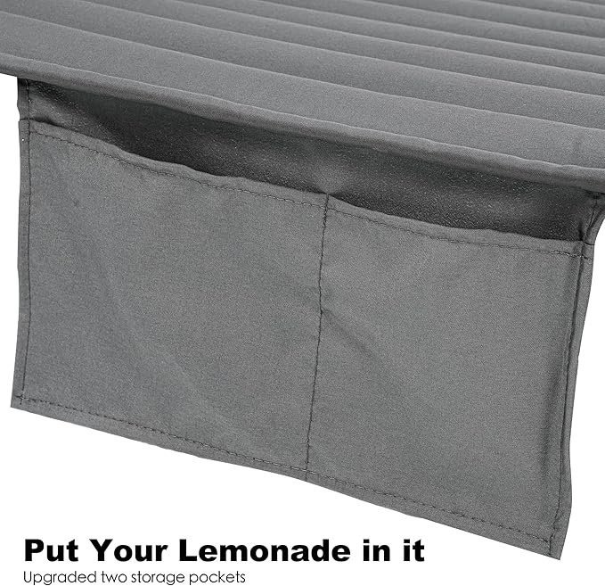 2 Person Hammocks for Outside, Double Quilted Fabric Outdoor Hammock with Spreader Bar, Large Removable Pillow, Storage Pockets, Carabiners, Max 475 lbs Capacity (Dark Grey)