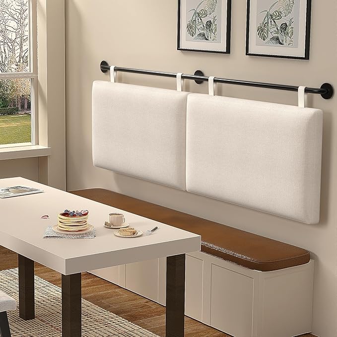 King Headboard, Wall Mounted Headboards for Bed with Linen Upholstery Hanging Headboard for Bedroom Thanksgiving Day, Christmas for Family(Beige, King)