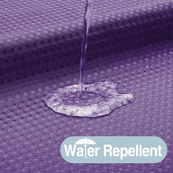 Colorful Star No Hook Shower Curtain with Snap in Fabric Liner, Waffle Weave Heavy Duty Thick Shower Curtains with Mesh Top Window, Hotel Style Waterproof Bathroom Curtain Set, 72 x 75 Inch, Purple