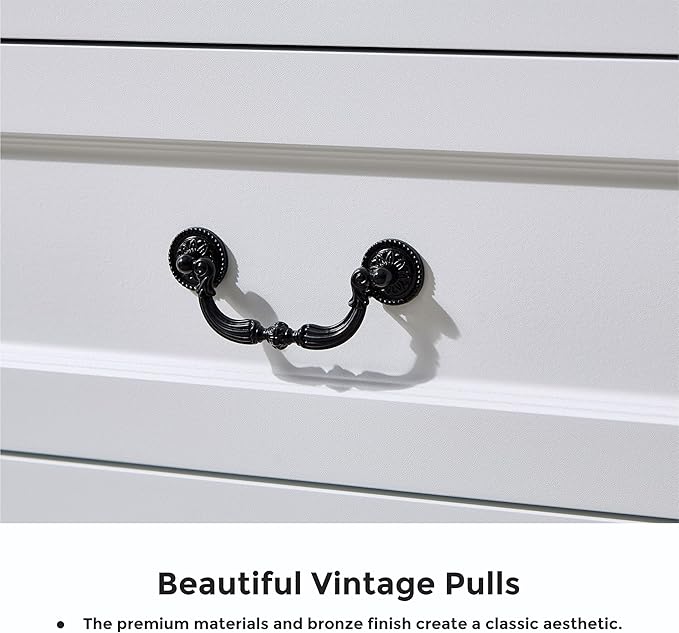 LIDYUK 6 Drawer Dresser for Bedroom Farmhouse WhiteTall Wood Chest of Drawers for Bedroom Dresser, Modern Rustic 55" Wide Drawers Dressers Wooden Closet and Storage Cabinet, Hallway, Living Room