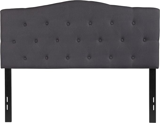 Flash Furniture Cambridge Tufted Upholstered Full Size Headboard in Dark Gray Fabric